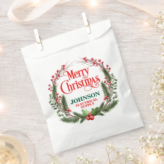 クリスマスオフィスパーティー フェイバーバッグ (クリップ留めされた状態)