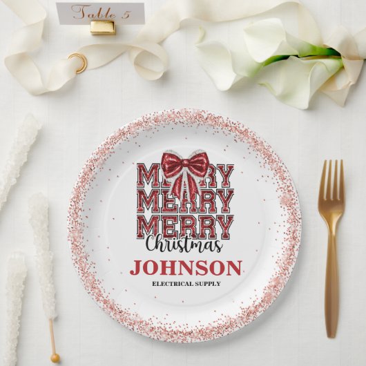 クリスマスオフィスパーティー ペーパープレート (ウェディング)