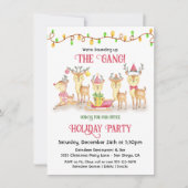 クリスマスオフィスレッドノーズホリデーパーティー 招待状 (正面)