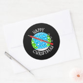 クリスマスオボエオボイストウッドウィンドミュージシャンクリスマス2022 ラウンドシール (封筒)