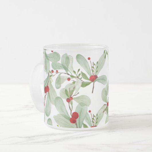 クリスマスオムレラ フロストグラスマグカップ (正面左)