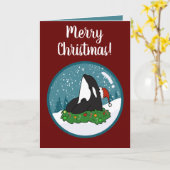 クリスマスオルカキラークジラ カード (黄色い花)