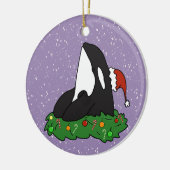 クリスマスオルカキラークジラ セラミックオーナメント (左)