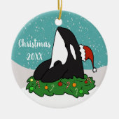 クリスマスオルカセラミックオーナメント セラミックオーナメント (正面)