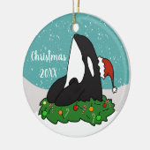 クリスマスオルカセラミックオーナメント セラミックオーナメント (左)
