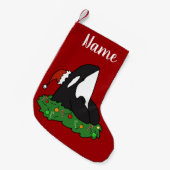 クリスマスオルカ スモールクリスマスストッキング (正面 (吊り時))