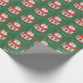 クリスマスオルゴール踊り雪だるま ラッピングペーパー (角)