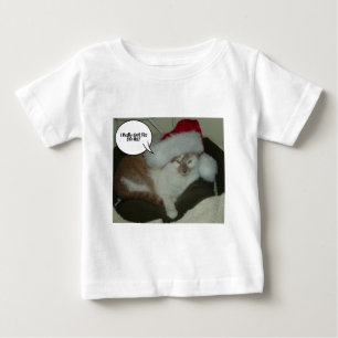 クリスマスオレンジのタビー猫のペテン師 ベビーTシャツ