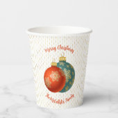 クリスマスオレンジオーナメント紙カップ 紙コップ (裏面)