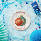 クリスマスオレンジオーナメント紙プレート ペーパープレート (パーティー)