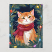 クリスマスオレンジキャットフェスティバルペット シーズンポストカード (正面)