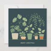 クリスマスオレンジグリーン鉢植え シーズンカード (正面)