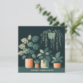 クリスマスオレンジグリーン鉢植え シーズンカード (スタンド正面)