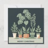 クリスマスオレンジグリーン鉢植え シーズンカード (正面)