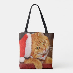 クリスマスオレンジタビーキャット トートバッグ