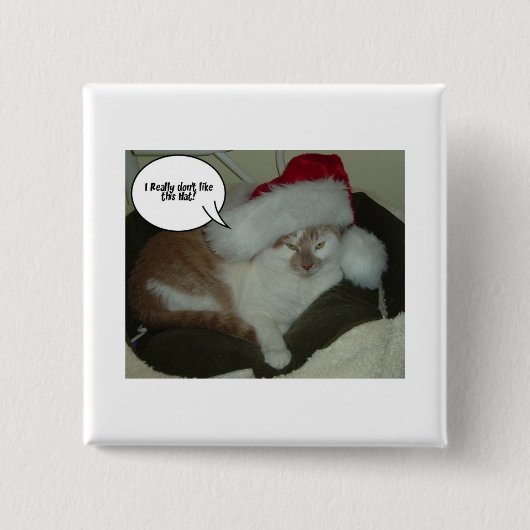 クリスマスオレンジタブビーキャットハマグボタン 缶バッジ (正面)