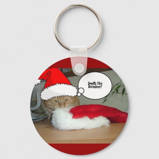 クリスマスオレンジタブビーキャット キーホルダー (正面)