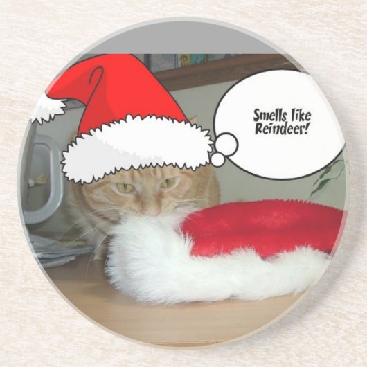 クリスマスオレンジタブビーキャット コースター (正面)