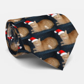 クリスマスオレンジタブビーキャット ネクタイ (ロール)