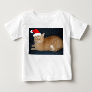 クリスマスオレンジタブビーキャット ベビーTシャツ