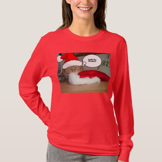 クリスマスオレンジタブビーキャット Tシャツ (正面)