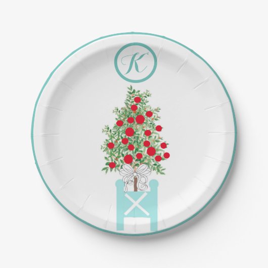 クリスマスオレンジツリートピアリーチノワセリー ペーパープレート (正面)