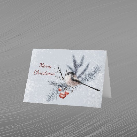 クリスマスオレンジベリーバードパインウォーター色 シーズンカード