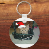 クリスマスオレンジ虎猫キティキャット キーホルダー (正面)