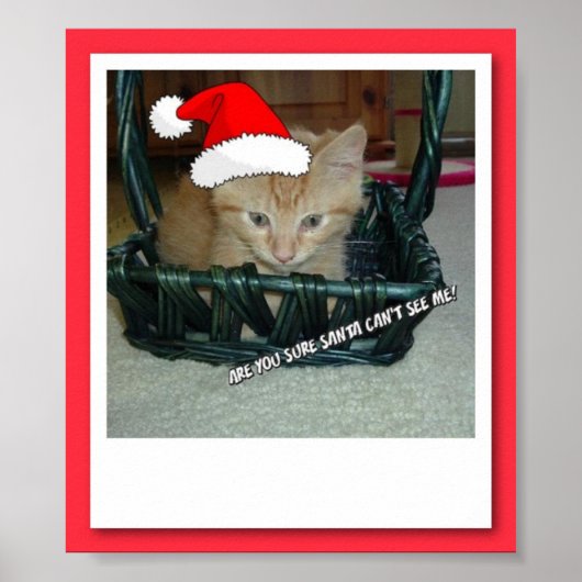 クリスマスオレンジ虎猫キティキャット ポスター (正面)