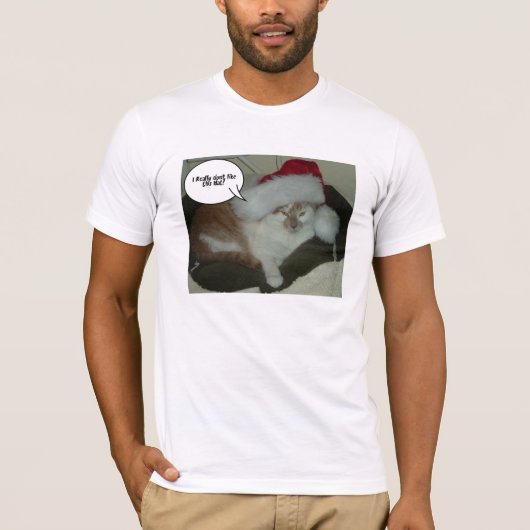 クリスマスオレンジ虎猫キティキャット Tシャツ (正面)