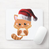 クリスマスオレンジ虎猫子猫 マウスパッド (マウス)