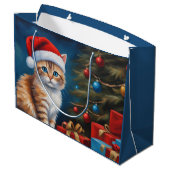 クリスマスオレンジ虎猫子猫 ラージペーパーバッグ (裏面アングル)