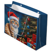 クリスマスオレンジ虎猫子猫 ラージペーパーバッグ (正面アングル)