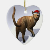 クリスマスオレンジ虎猫 セラミックオーナメント (右)