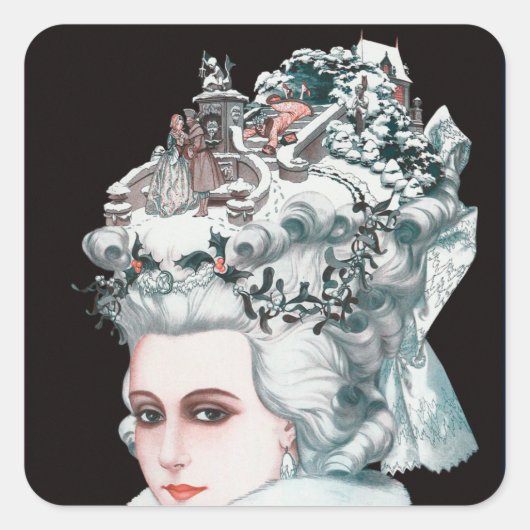 クリスマスオンザウィズマインドヴィンテージファッション スクエアシール (正面)