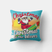 クリスマスオンザウェーブスサンタデザイン クッション (裏面)