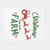 クリスマスオンザファームとトラクター&トナカイ フリースブランケット (正面(横))