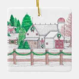 クリスマスオンザファームオーナメント セラミックオーナメント