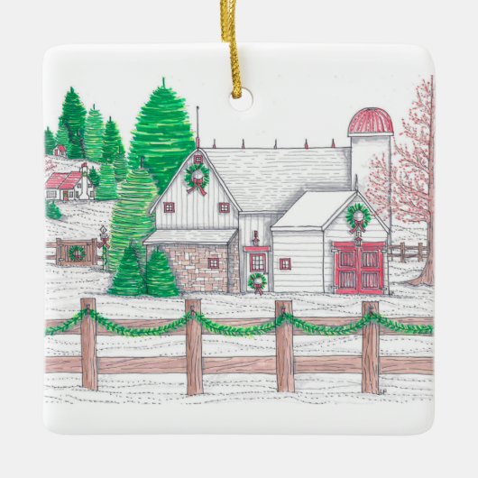 クリスマスオンザファームオーナメント セラミックオーナメント (正面)