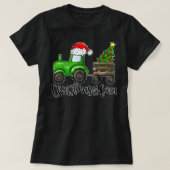 クリスマスオンザファームトラクターサンタ農家クリスマス Tシャツ (デザイン正面)