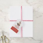 クリスマスオンザファーム納屋周囲の庭動物 ギフトタグ (より糸付き)