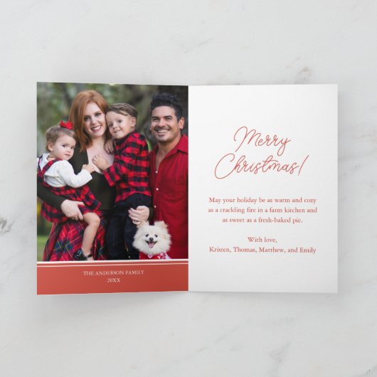 クリスマスオンザファーム納屋周囲の庭動物 シーズンカード (内部)