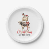 クリスマスオンザファーム納屋周囲の庭動物 ペーパープレート (正面)