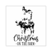 クリスマスオンザファーム納屋周囲の庭動物 ラバースタンプ (インプリント)
