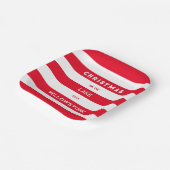 クリスマスオンザレイクレッド航海のストライプ ペーパープレート (傾斜あり)