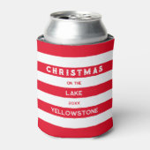 クリスマスオンザレイクレッド航海のストライプ 缶クーラー (缶正面)