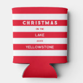 クリスマスオンザレイクレッド航海のストライプ 缶クーラー (裏面)