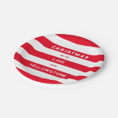 クリスマスオンザレイク航海のレッドストライプ ペーパープレート (アングル)