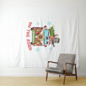 クリスマスオンザロードヒッピー格言平和サインTruc タペストリー (インサイチュ(横))