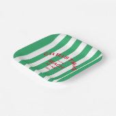 クリスマスオンビーチカスタムグリーンカバナストライプ ペーパープレート (傾斜あり)